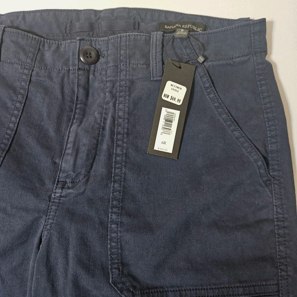 NWT Banana Republic 32x27 Navy Blue Logan Pants 6 R Women Retired $69.95 MSRP